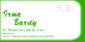 irma bardy business card